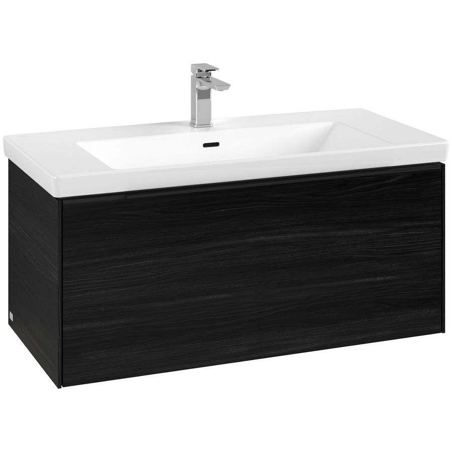 Wastafelonderkastkast SUBWAY 3.0 973x429x478mm Black Oak C569L1AB greep Volcano Black