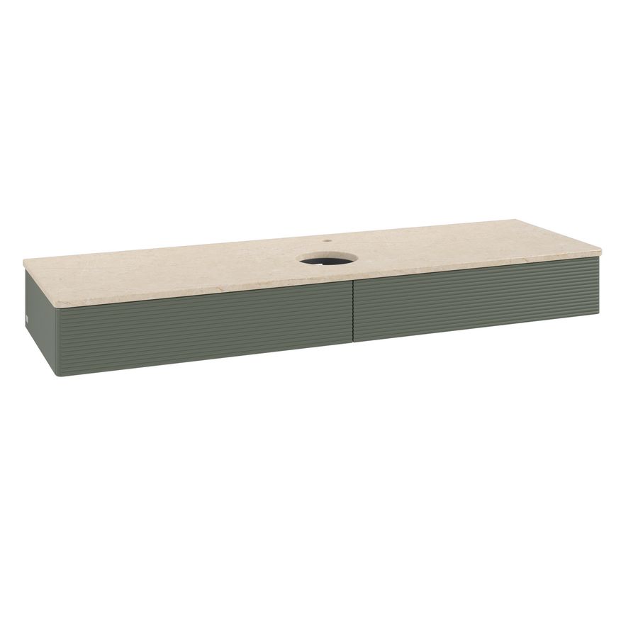 Wastafelonderkast Antao 1600x190x500mm L.Green Matt Lacquer L14153HL