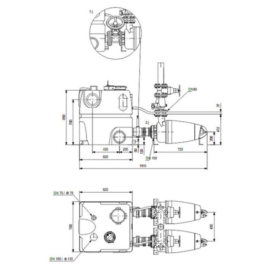 Afvalwaterpomp Multilift MD1.80.80.15.4.50D/400