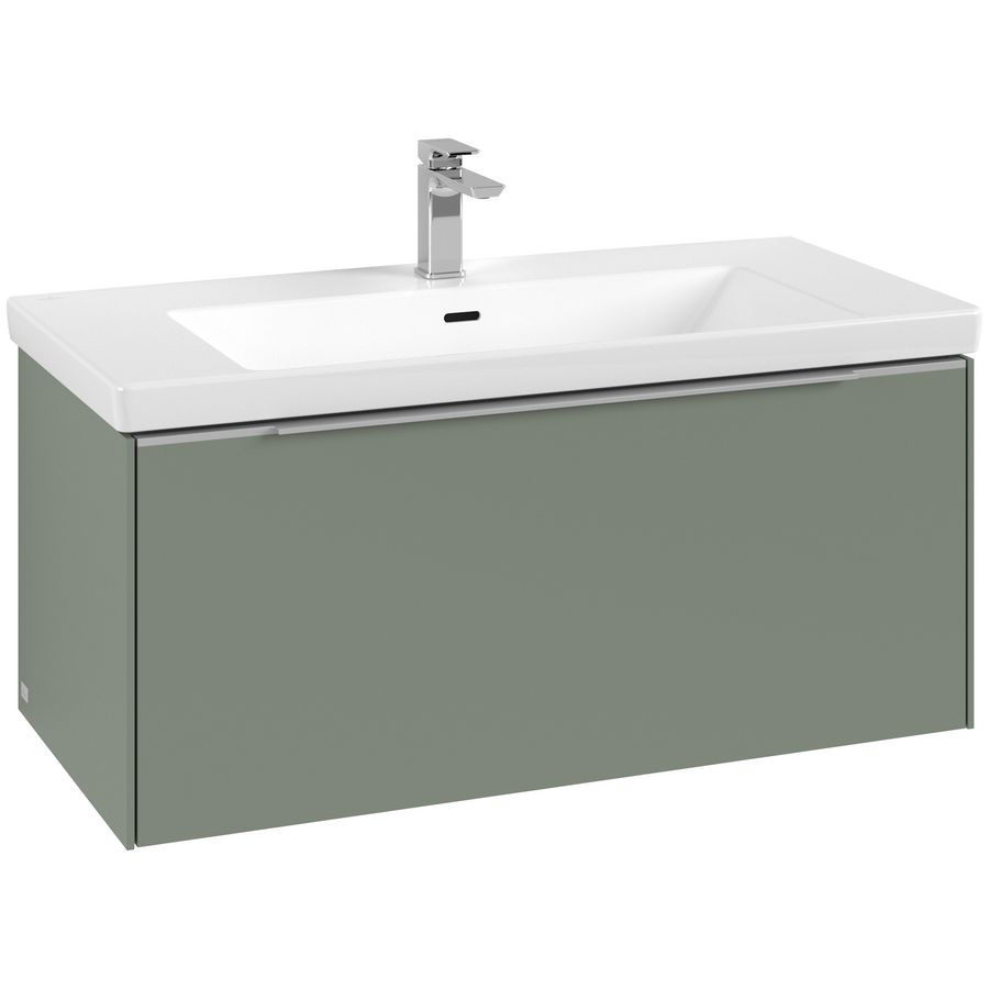 Wastafelonderkastkast SUBWAY 3.0 973x429x478mm Soft Green C569L0AF greep alu. glans