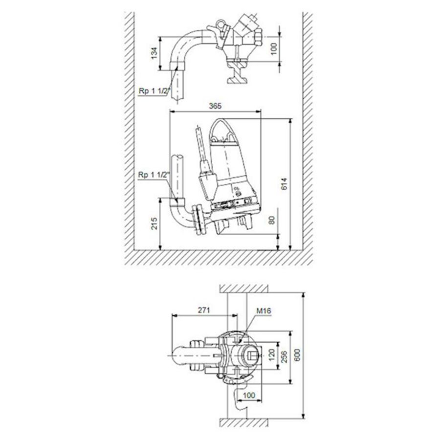 Fecaliendompelpomp SEG.40.26.2.50B 3x400Y kabel L=10 m.