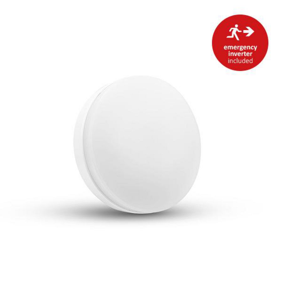 Edge Plus led plafonniere wit 15/19/22W Ø335mm 3.000/3.500/4  met nood inverter excl. batterij