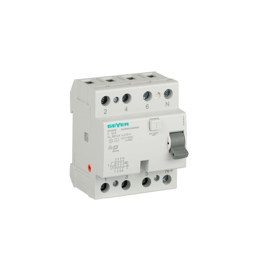 Aardlekschakelaar 4p 63A 300mA. A-kl