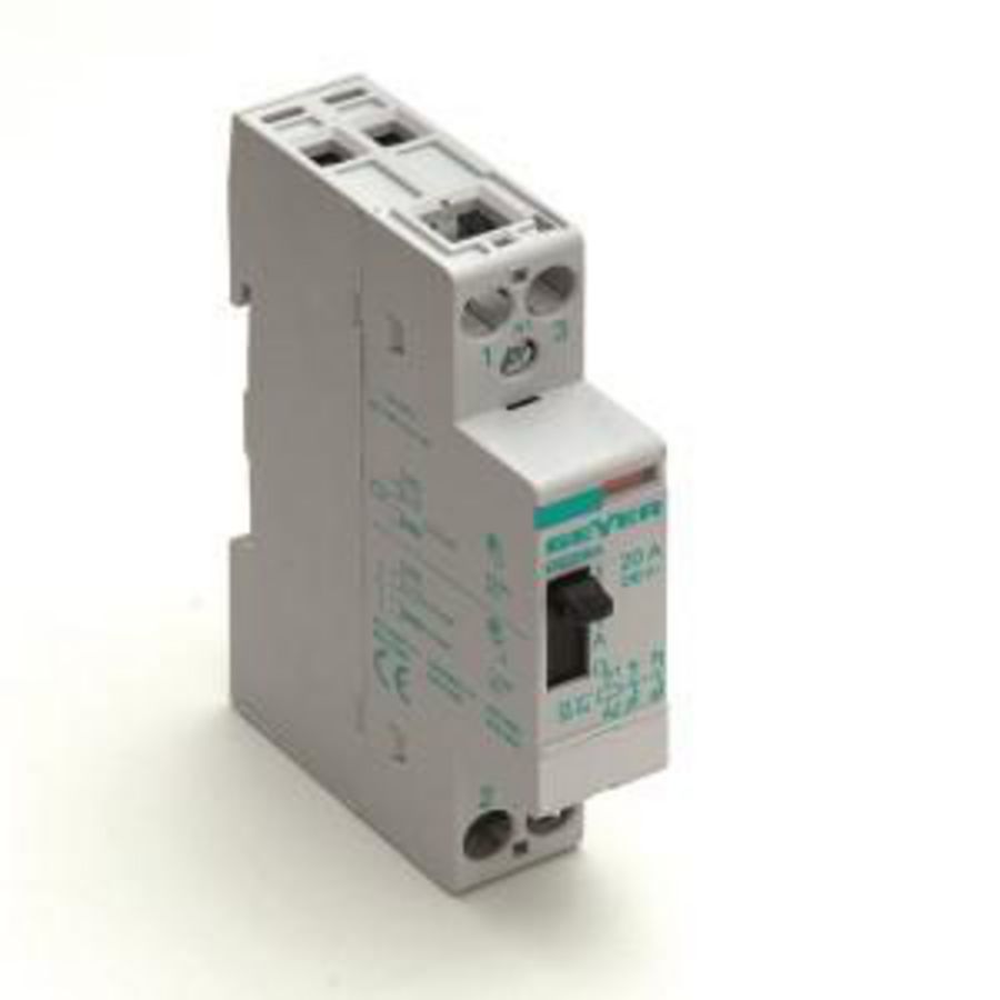 Relais 2p 20A AC1 230Vac Handbediend