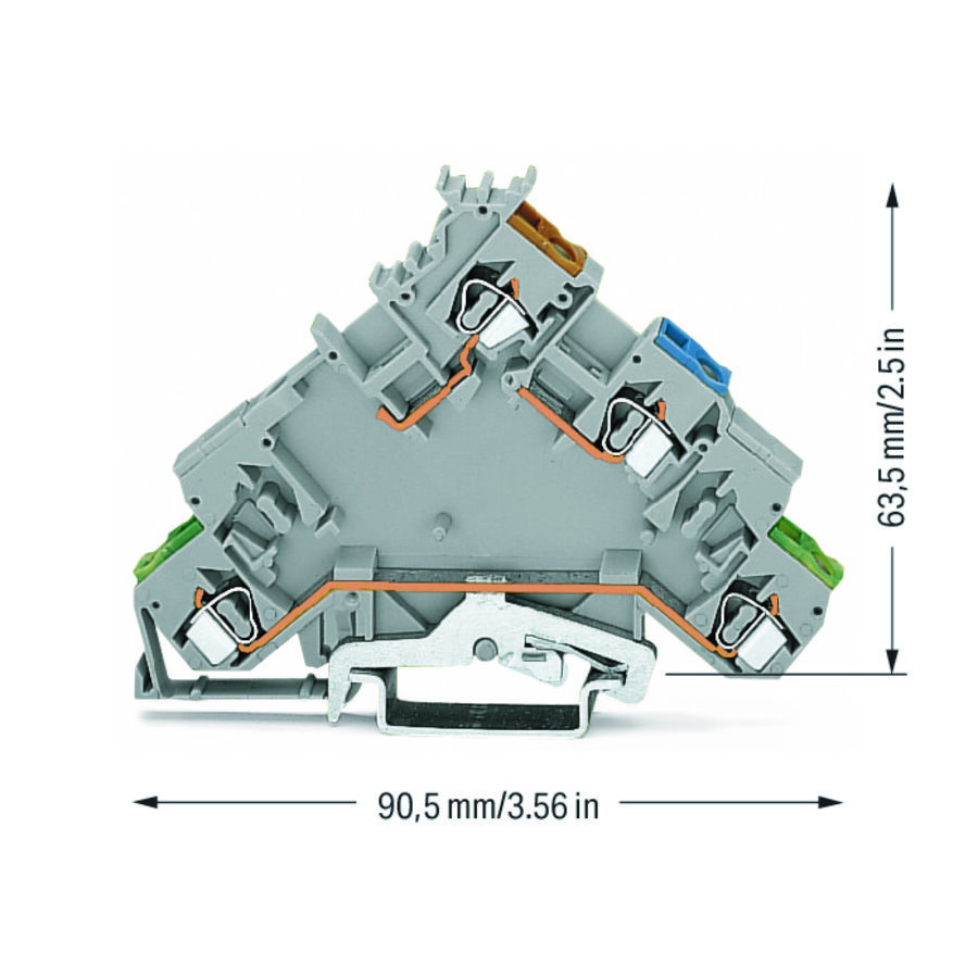 4-draads initiatorvoedingsklem PE-aans. 280-574 VVE=10