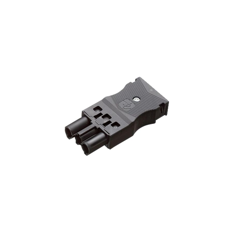 Steker vlak 3-polig 2,5mm² male zwart