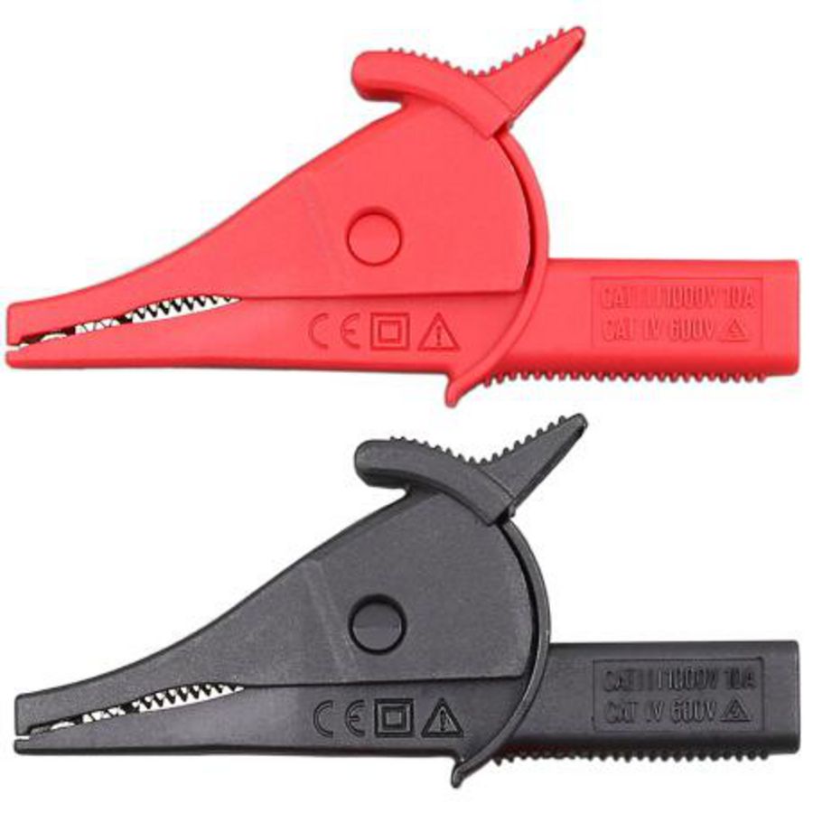 Set grote krokodillenbek klemmen (banaan), bekopening 27mm