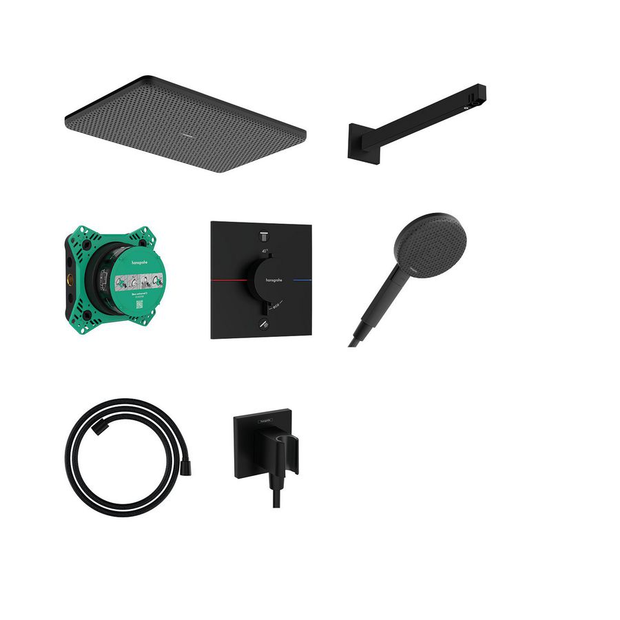 ShowerSet 210/340 1 straalsoort thermostaat inb. Raindance Alive Q mat zwart