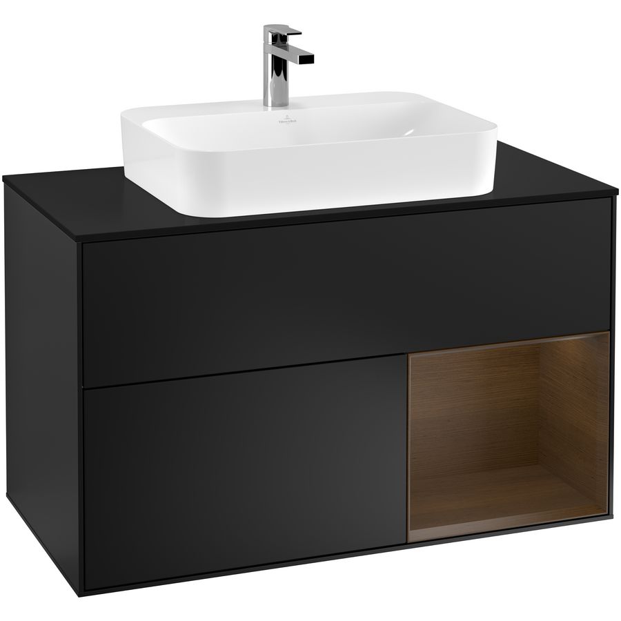 Wastafelonderkast Finion 1000x603x501mm Black Matt Lacquer F372GNPD