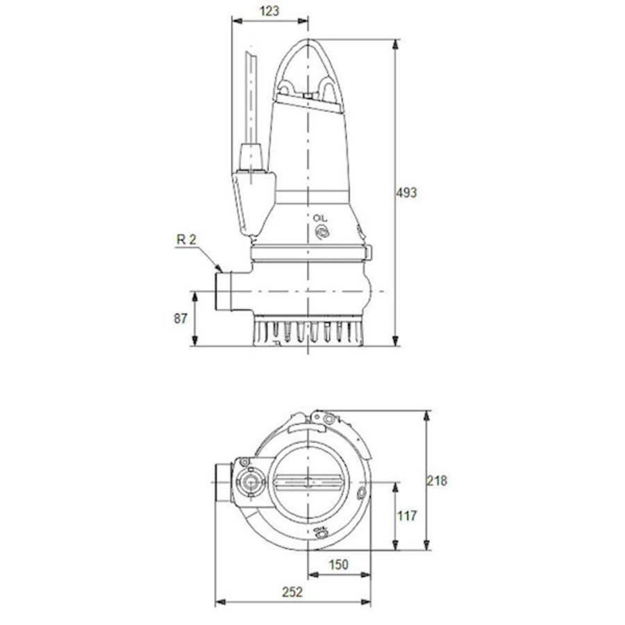 Dompelpomp DP10.50.15.A.2.50B 1.5 kW 3x400V 50 Hz 10 m.