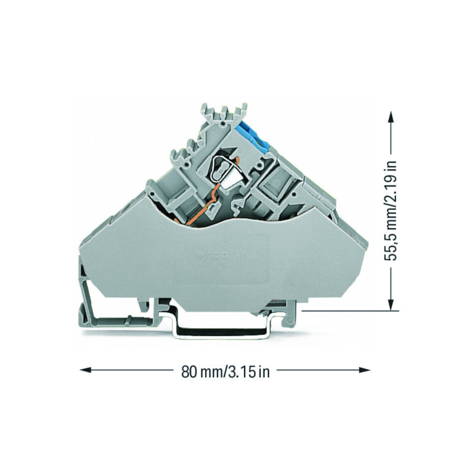 2-draads actuatorvoedingsklem gekl. invoer 2,5mm² VVE=20