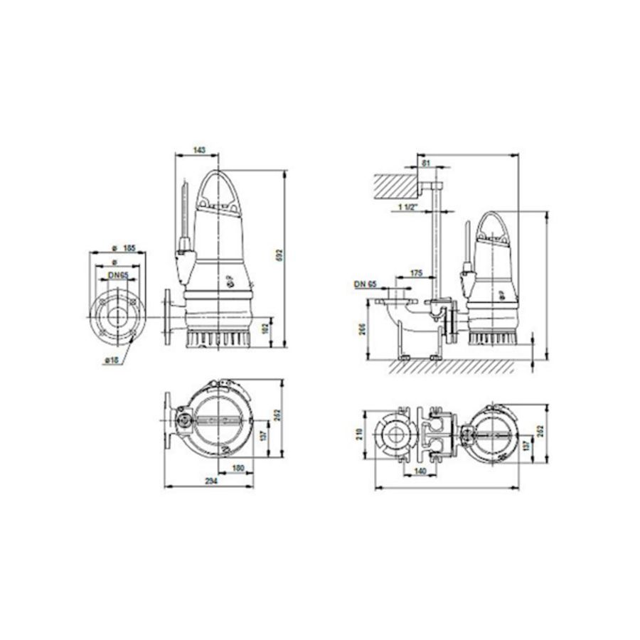 Dompelpomp DP10.65.26.2.50B 3x400V 50 Hz