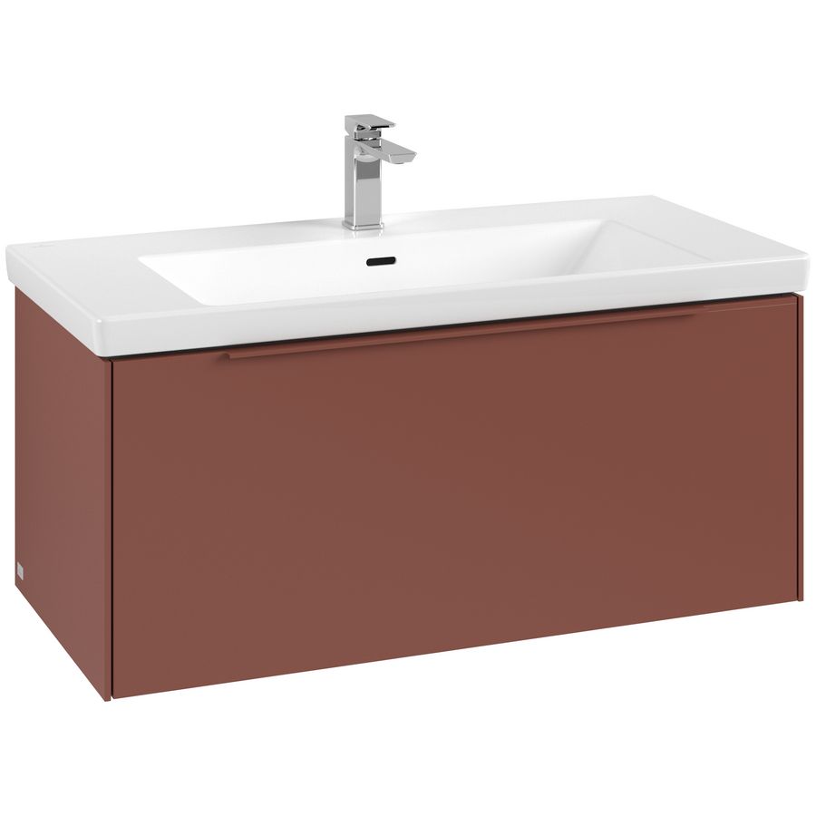 Wastafelonderkastkast SUBWAY 3.0 973x429x478mm Wine Red C56902AH greep monochroom
