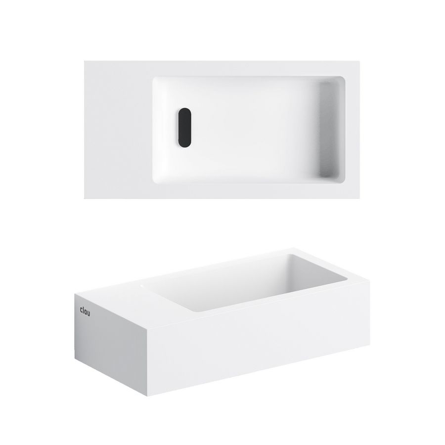 Flush3 fontein 360x180mm aluite LI met voorbew. kraangat plug
