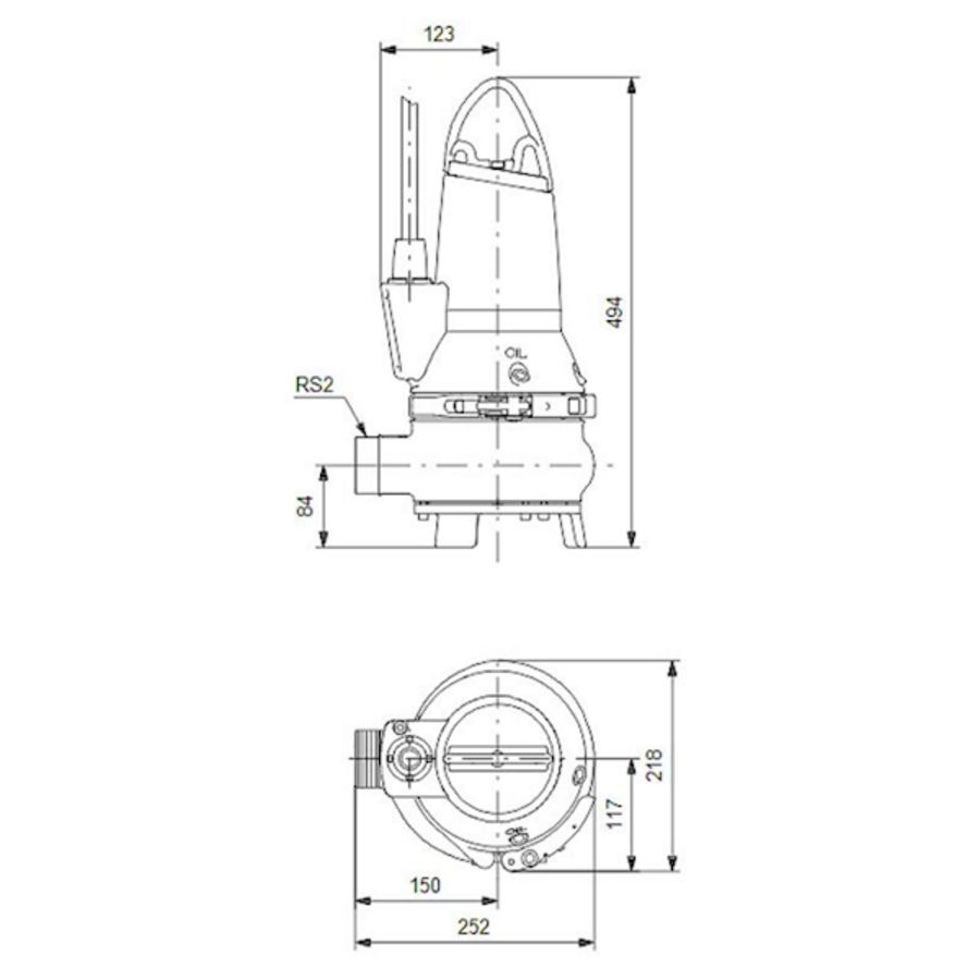 Dompelpomp EF30.50.06.2.1.502 0.6kW 1x230V 50 Hz