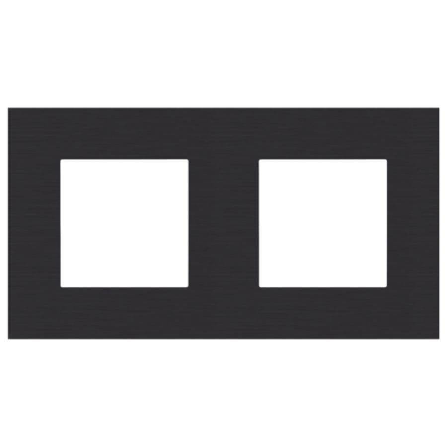 2-voudige afdekplaat hoh 71mm Pure alu black br