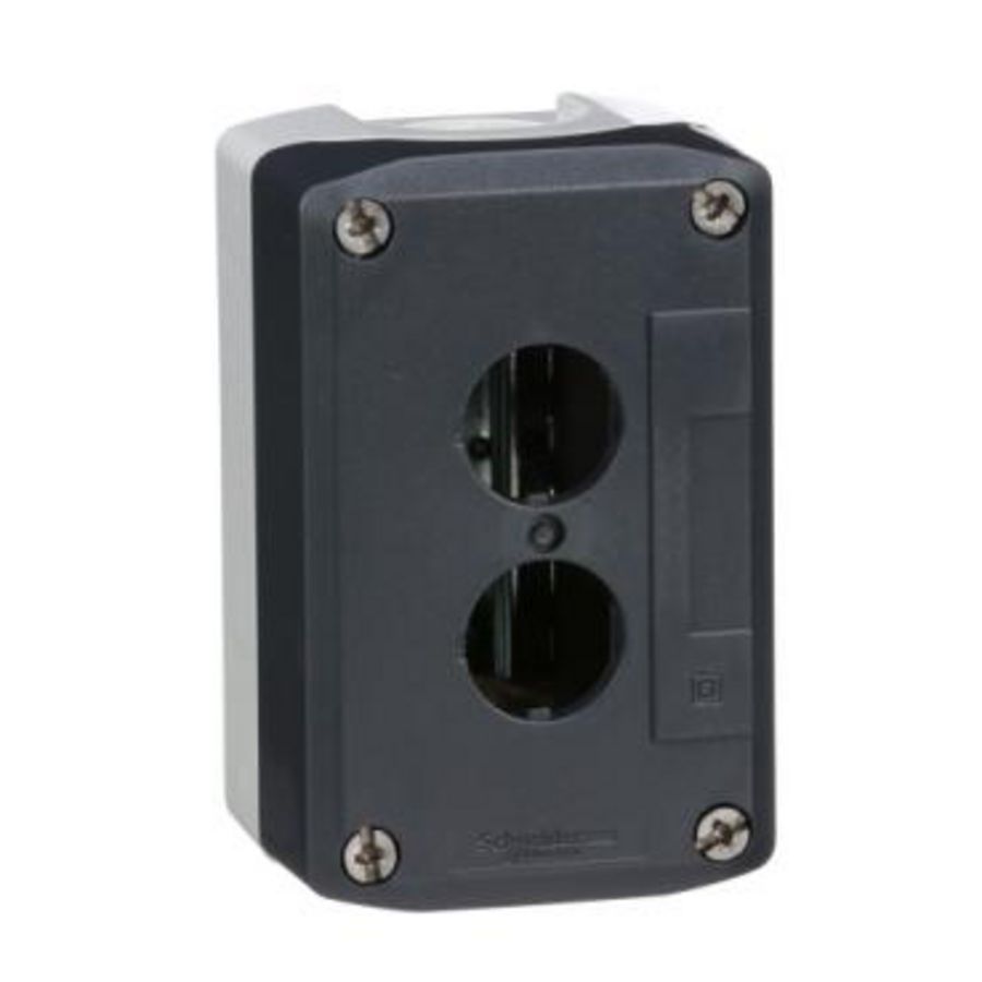 Lege drukknopkast 2 horizontale gaten Grijs Harmony XAL-D