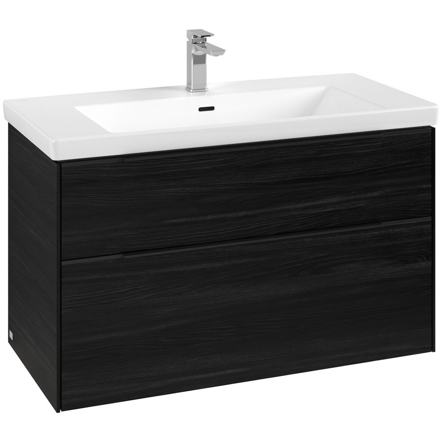 Wastafelonderkastkast SUBWAY 3.0 973x576x478mm Black Oak C570L1AB greep Volcano Black