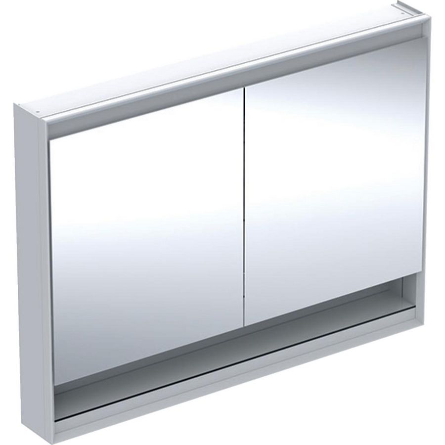 Opbouwspiegelkast nis 2 deuren 120x90cm ComfortLight wit ONE