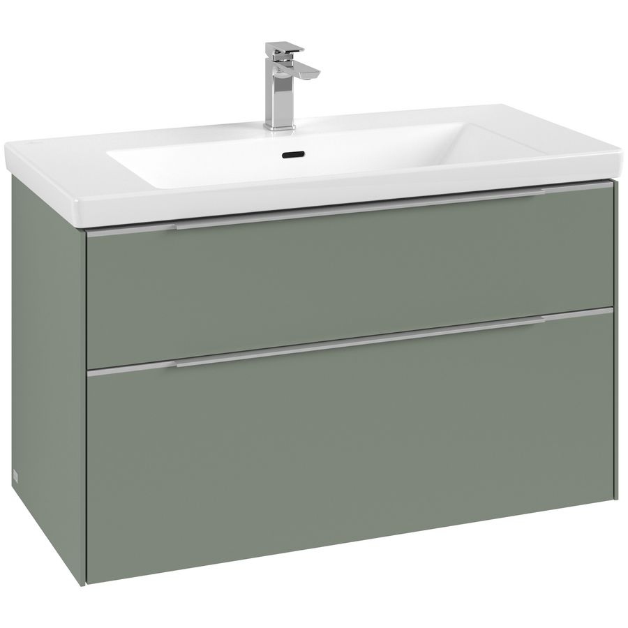 Wastafelonderkastkast SUBWAY 3.0 973x576x478mm Soft Green C57000AF greep alu. glans