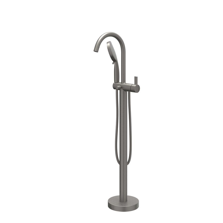 Badmengkraan afbouwdeel PACT vrijstaand draaibare uitloop slang 150cm geborsteld metal black PVD
