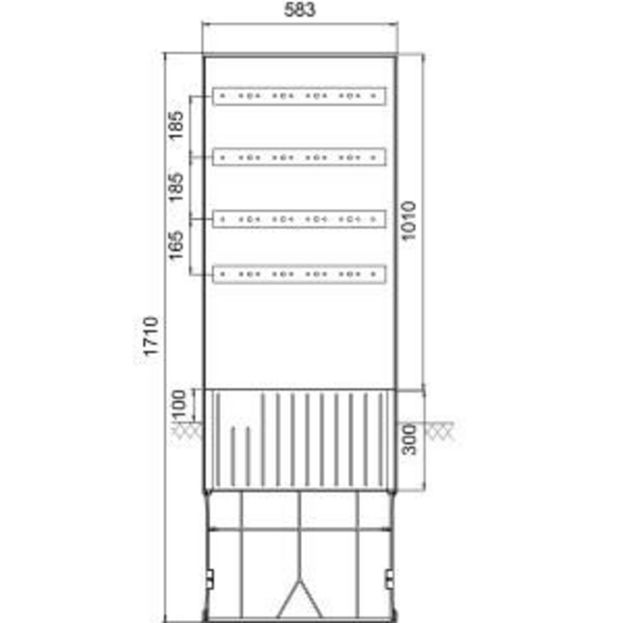 Polyesterkast 1710x583mm+railsysteem