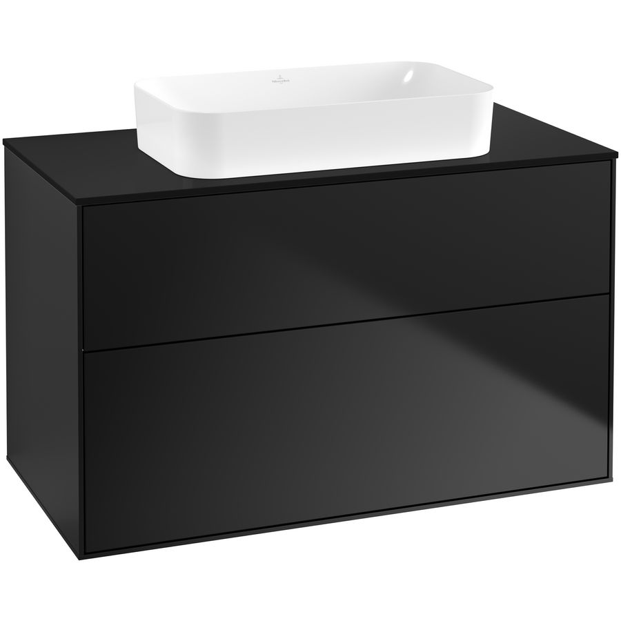 Wastafelonderkast Finion 1000x603x501mm Black Matt Lacquer F64200PD