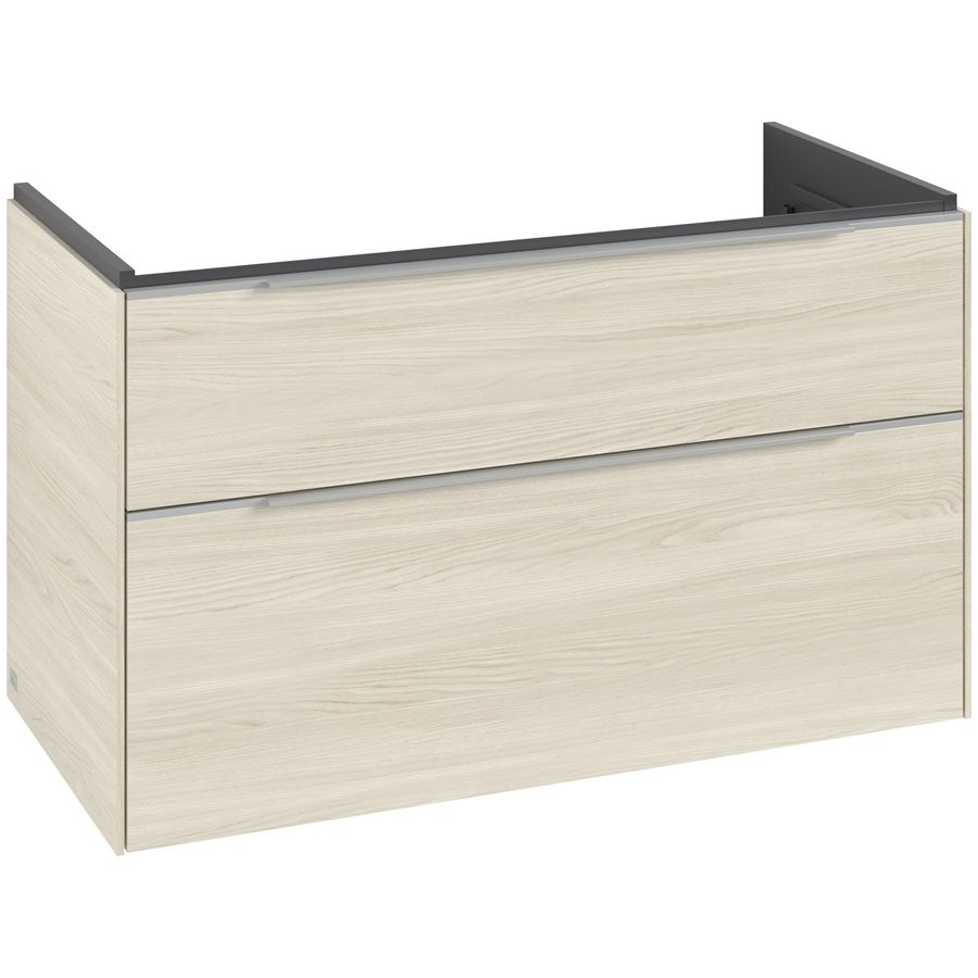 Wastafelonderkastkast SUBWAY 3.0 973x576x478mm White Oak C57000AA greep alu. glans