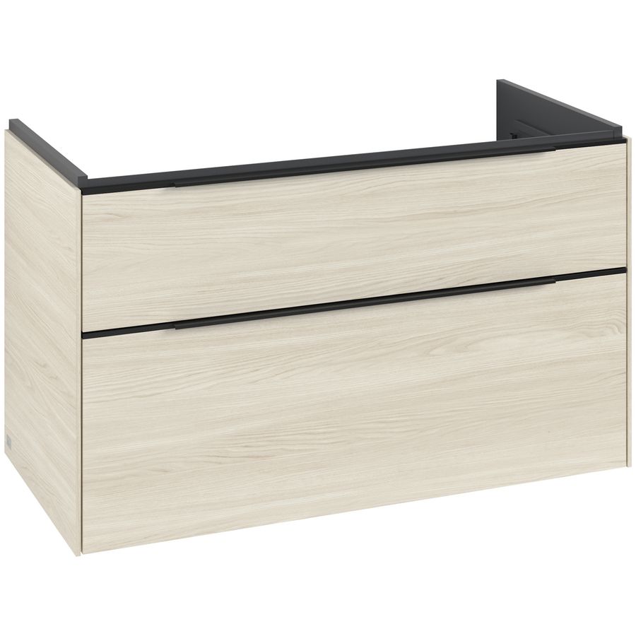 Wastafelonderkastkast SUBWAY 3.0 973x576x478mm White Oak C57001AA greep Volcano Black