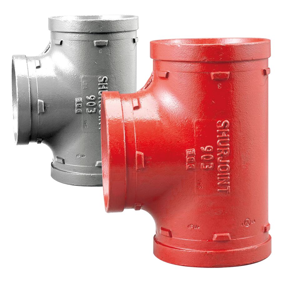 T-stuk korte radius Shurjoint 903 MMM 88,9mm rood