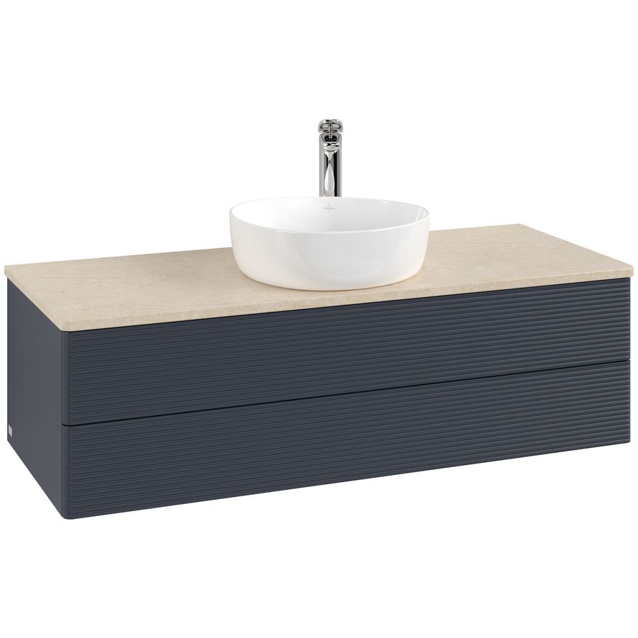 Wastafelonderkast Antao 1200x360x500mm Mid.Blue Matt Lacquer K21153HG