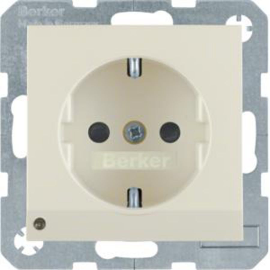 Wandcontactdoos RA led-orient. berker S.1/B.3/B.7 wit glans