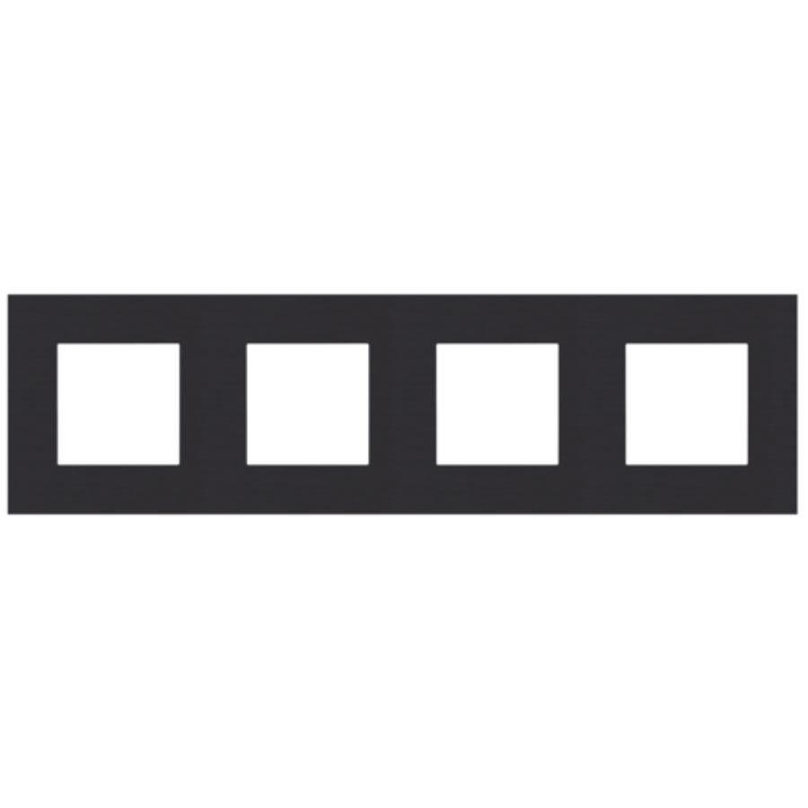 4-voudig afdekplaat hoh 71mm Pure alu black brush