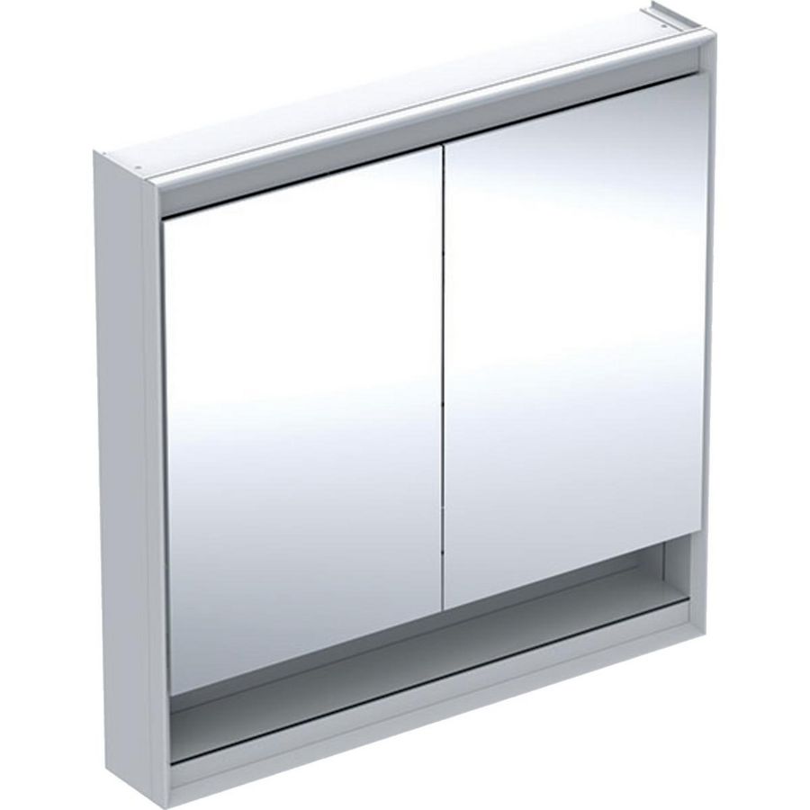 Opbouw spiegelkast met nis 2 deuren 90x90cm ComfortLight wit ONE