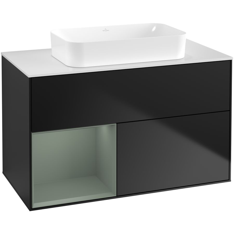 Wastafelonderkast Finion 1000x603x501mm Black Matt Lacquer F651GMPD