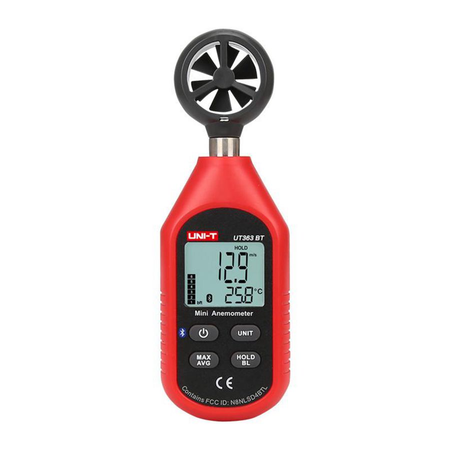 Digitale luchtsnelheidsmeter, 2-10m/s, 10-30m/s & bluetooth