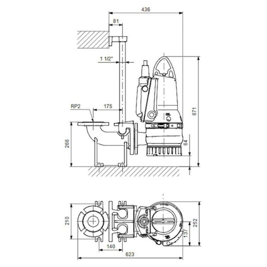 Dompelpomp DP10.65.26.E.2.50B 3x400VY Auto Adapt