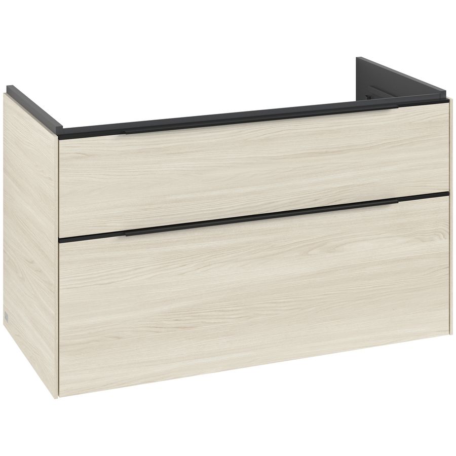 Wastafelonderkastkast SUBWAY 3.0 973x576x478mm White Oak C570L1AA greep Volcano Black