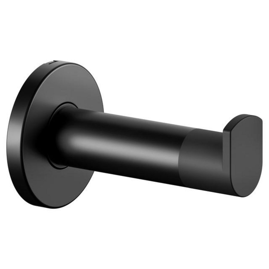Handdoekhaak met deur buffer zwart zwart mat