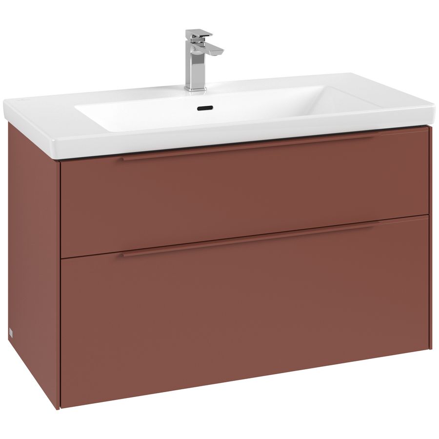 Wastafelonderkastkast SUBWAY 3.0 973x576x478mm Wine Red C57002AH greep monochroom