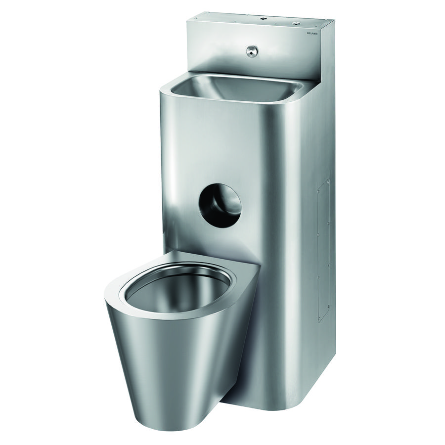 hangWC Combi met reservoir gecentreerd RVS 304 mat