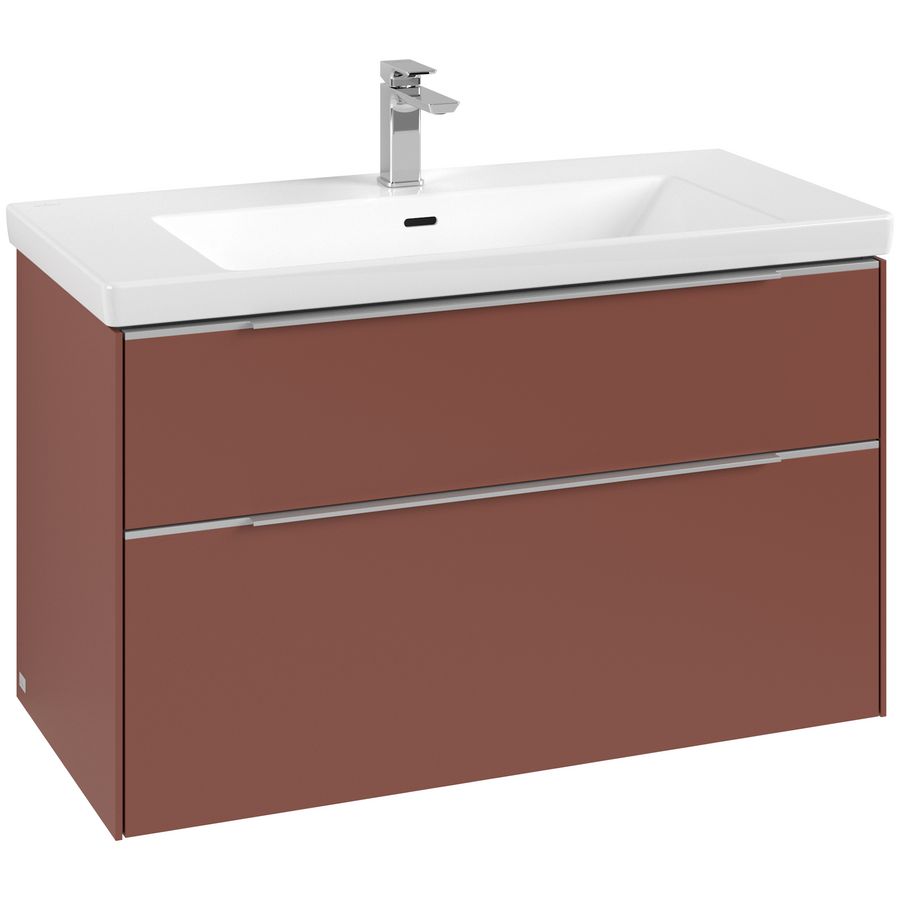 Wastafelonderkastkast SUBWAY 3.0 973x576x478mm Wine Red C570L0AH greep alu. glans