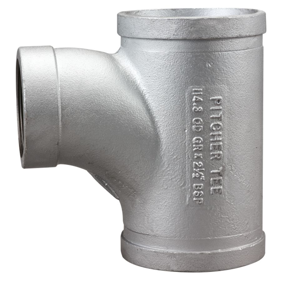 Shurjoint groef T-stuk MFM 88,9xRp2 1/2x88,9mm verzinkt