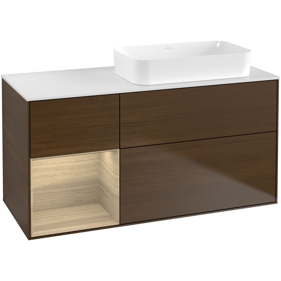 Wastafelonderkast Finion 1200x603x501mm W.Veneer F681PCGN