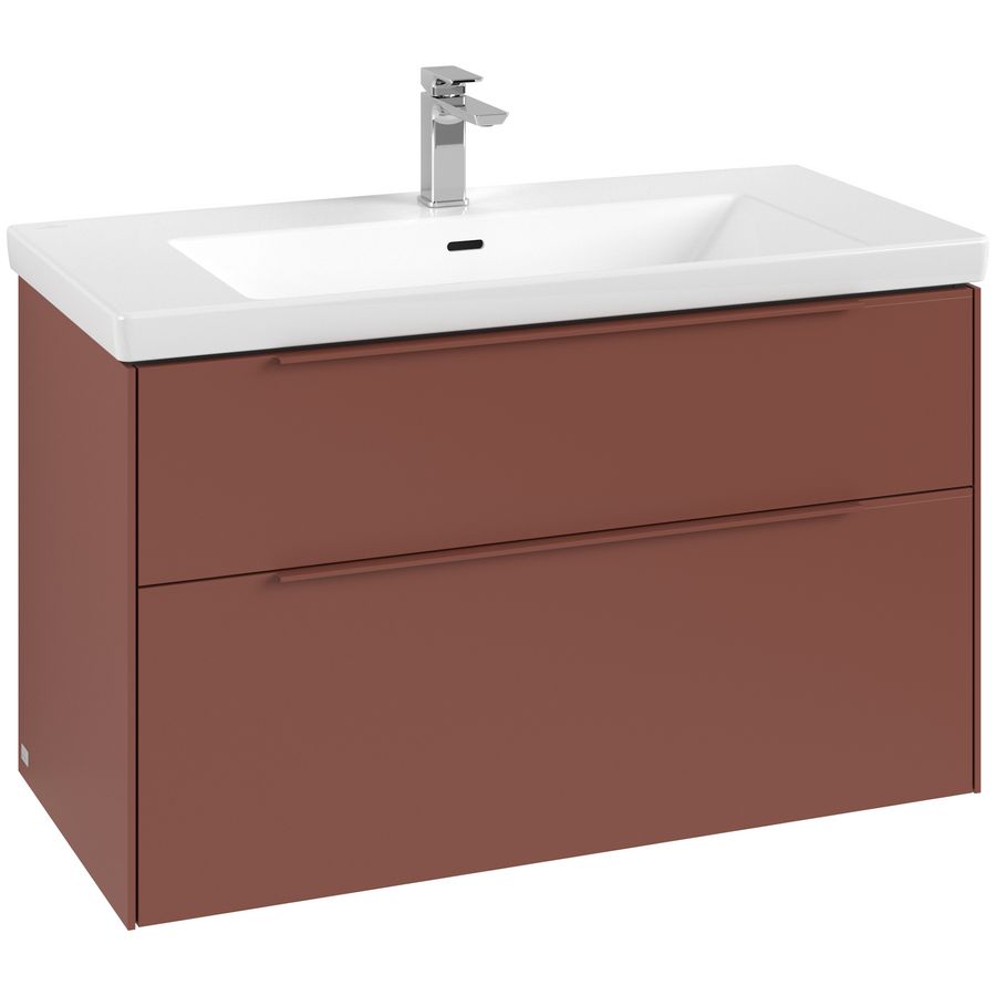 Wastafelonderkastkast SUBWAY 3.0 973x576x478mm Wine Red C570L2AH greep monochroom