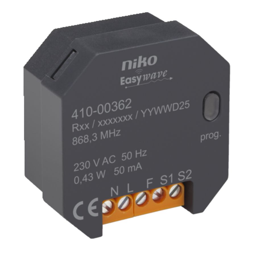 Draadloze 2kanaalszender volgens het Easywave-protocol