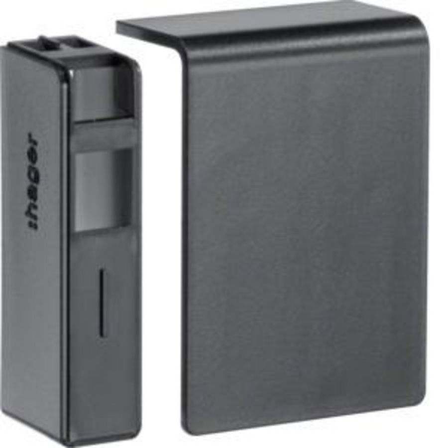 Eindstuk L/R voor goot 55mm hoog SL zwart