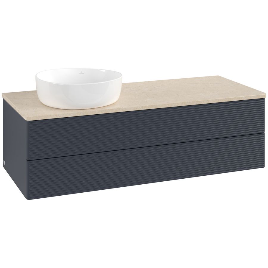 Wastafelonderkast Antao 1200x360x500mm Mid.Blue Matt Lacquer K22113HG