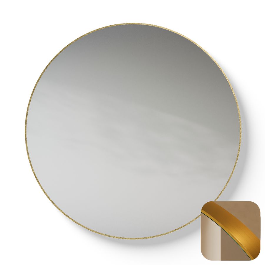 Spiegel Metallic Line Round brushed Brass Ø100cm