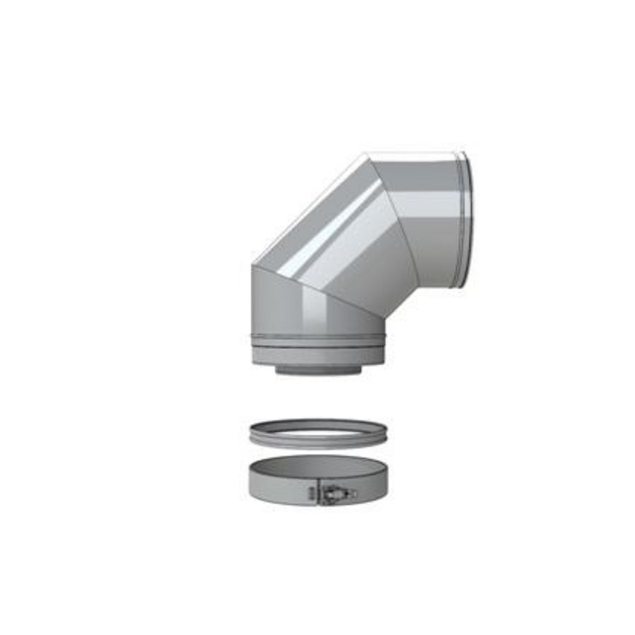 Bocht RVS Ø200/130 90° gesegmenteerd